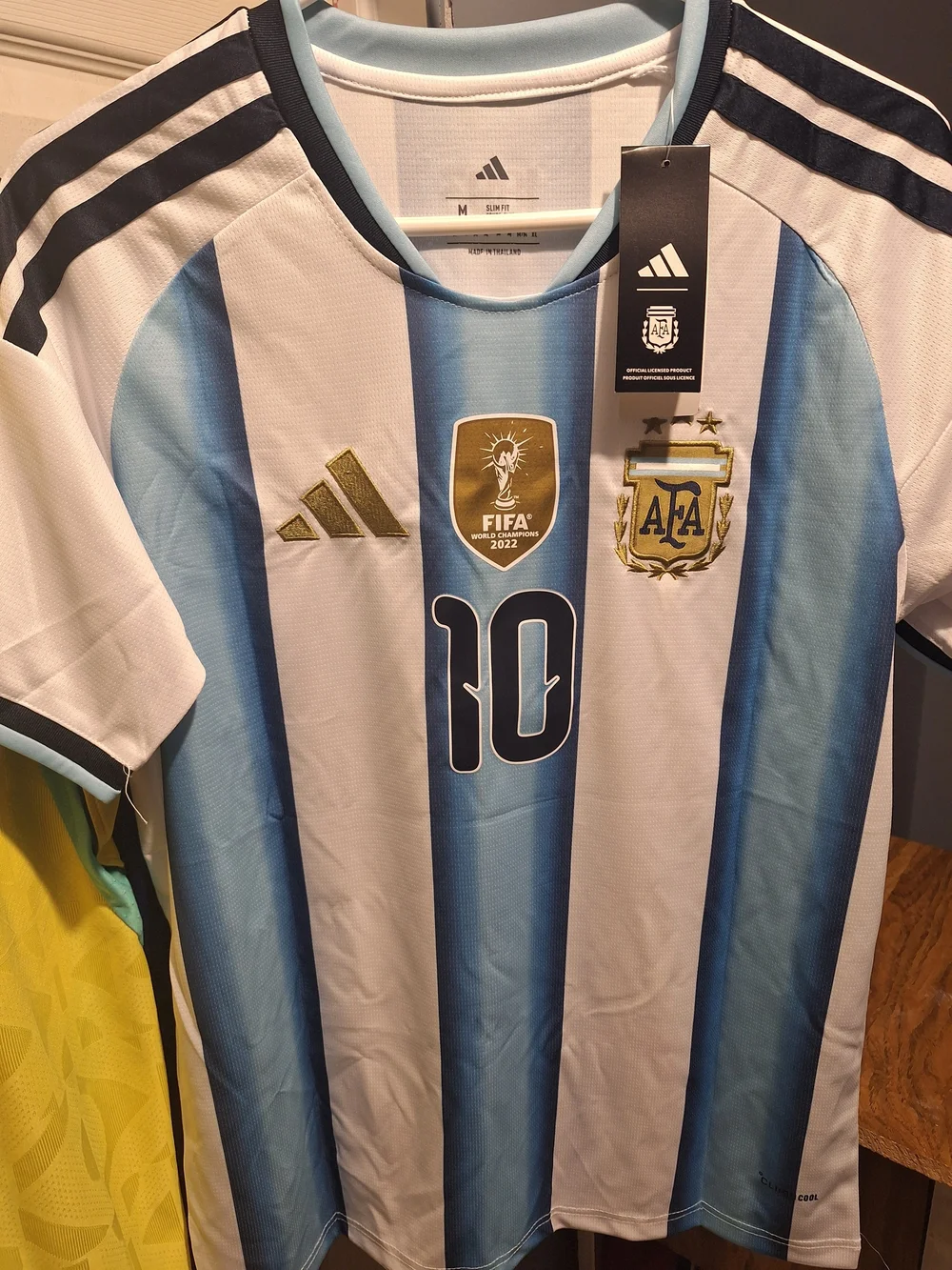 adidas Light Blue, White & Navy Messi #10 Soccer Jersey